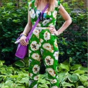 RIVER ISLAND | green floral jumpsuit